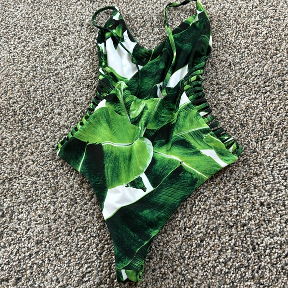 Palm Tree One Piece Swimsuit - Picture 2 of 5